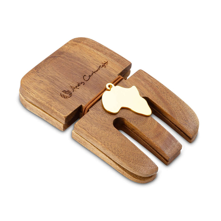 Afrique Salad Claws in Natural wood 2pc in Linen Bag - Andy Cartwright.