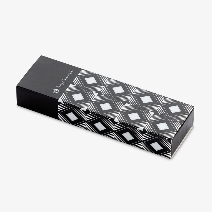 Office Deluxe Gift Set by Andy Cartwright elegantly packaged in a stylish black and geometric patterned box.