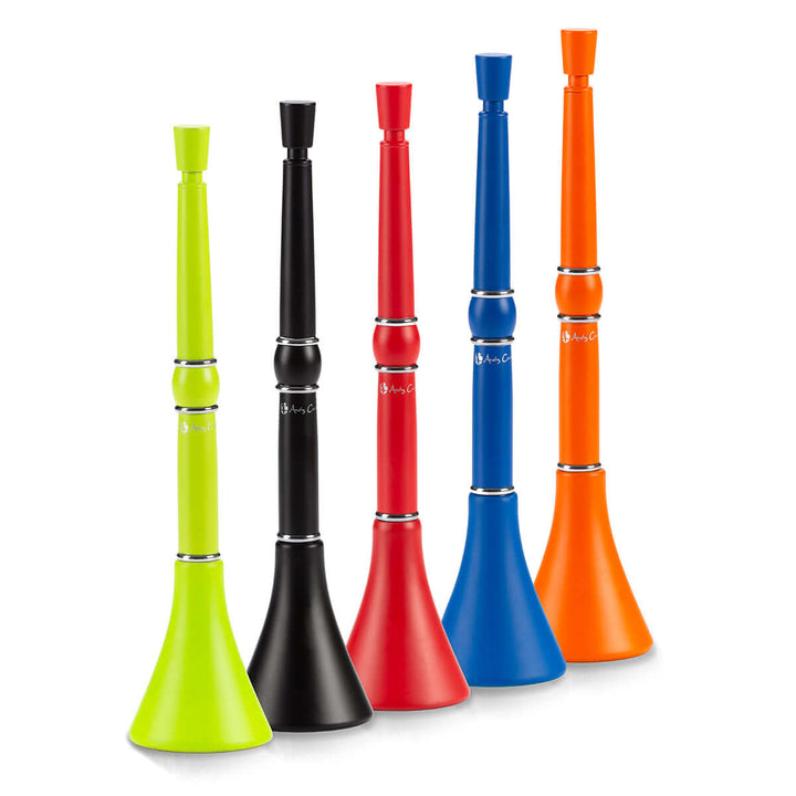 I am South African Vuvuzela Pen by Andy Cartwright in vibrant colors including green, red, black, blue, and orange.