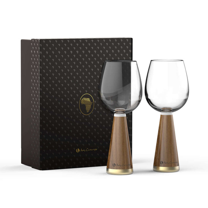Afrique Wine Glass Set of 2 in Colour Gift Box - Andy Cartwright.