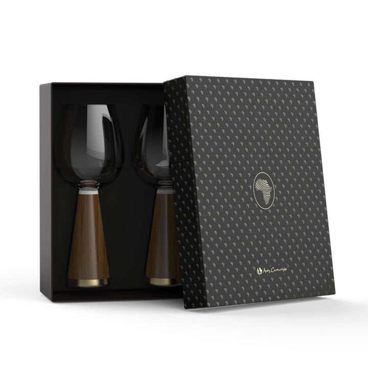 Afrique Wine Glass Set of 2 in Colour Gift Box - Andy Cartwright.
