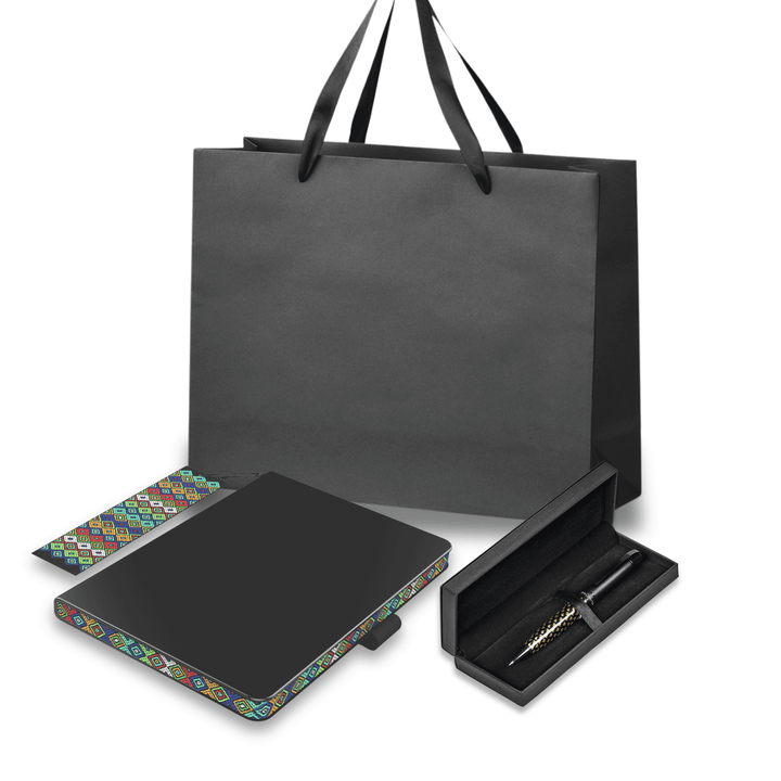 Afrique A5 Notebook and Afrique Gold Ball Pen Gift Set.