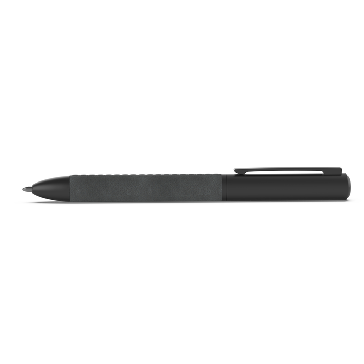 Sengetti Cowskine Ball Pen from Andy Cartwright Collection, featuring a stitched leatherette grip and sleek black barrel.