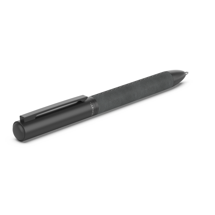 Sengetti Cowskine Ball Pen from Andy Cartwright Collection with sleek black barrel and stitched leatherette grip.
