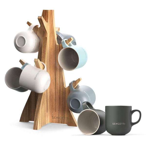 Mug & Coffee Pod Tree with 4 sets of The Perfect Mug gift set.