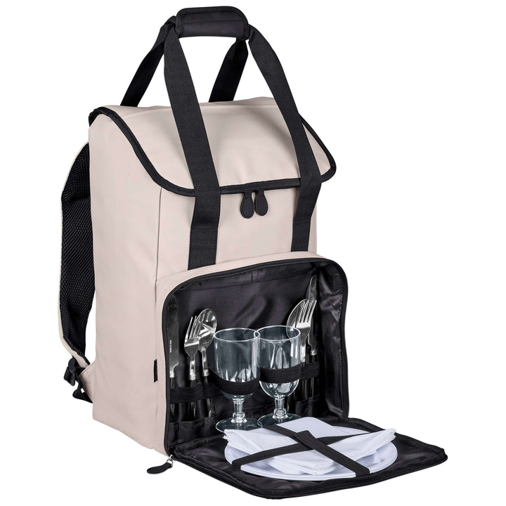 Andy Cartwright Cederberg picnic cooler backpack with picnic set for two - beige