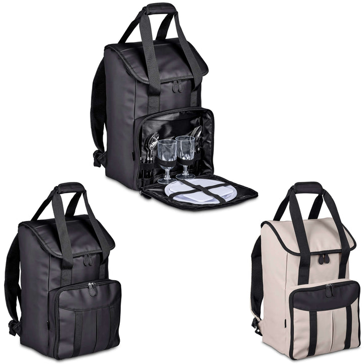 Outdoor adventure picnic cooler bag backpack – Andy Cartwright - Black & Cream